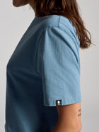 Women's  Nassau Crew Neck T-Shirt In Dusty Blue - BROOKLYN INDUSTRIES