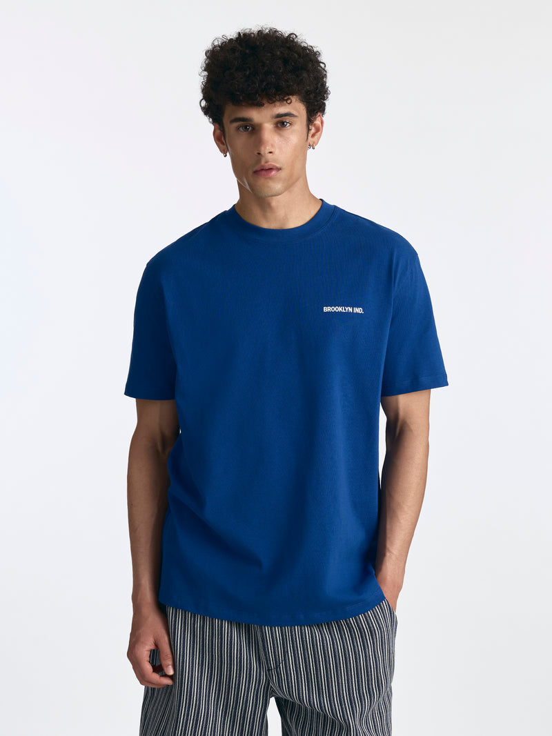 Men's Logo T-Shirt in Navy Peony - BROOKLYN INDUSTRIES