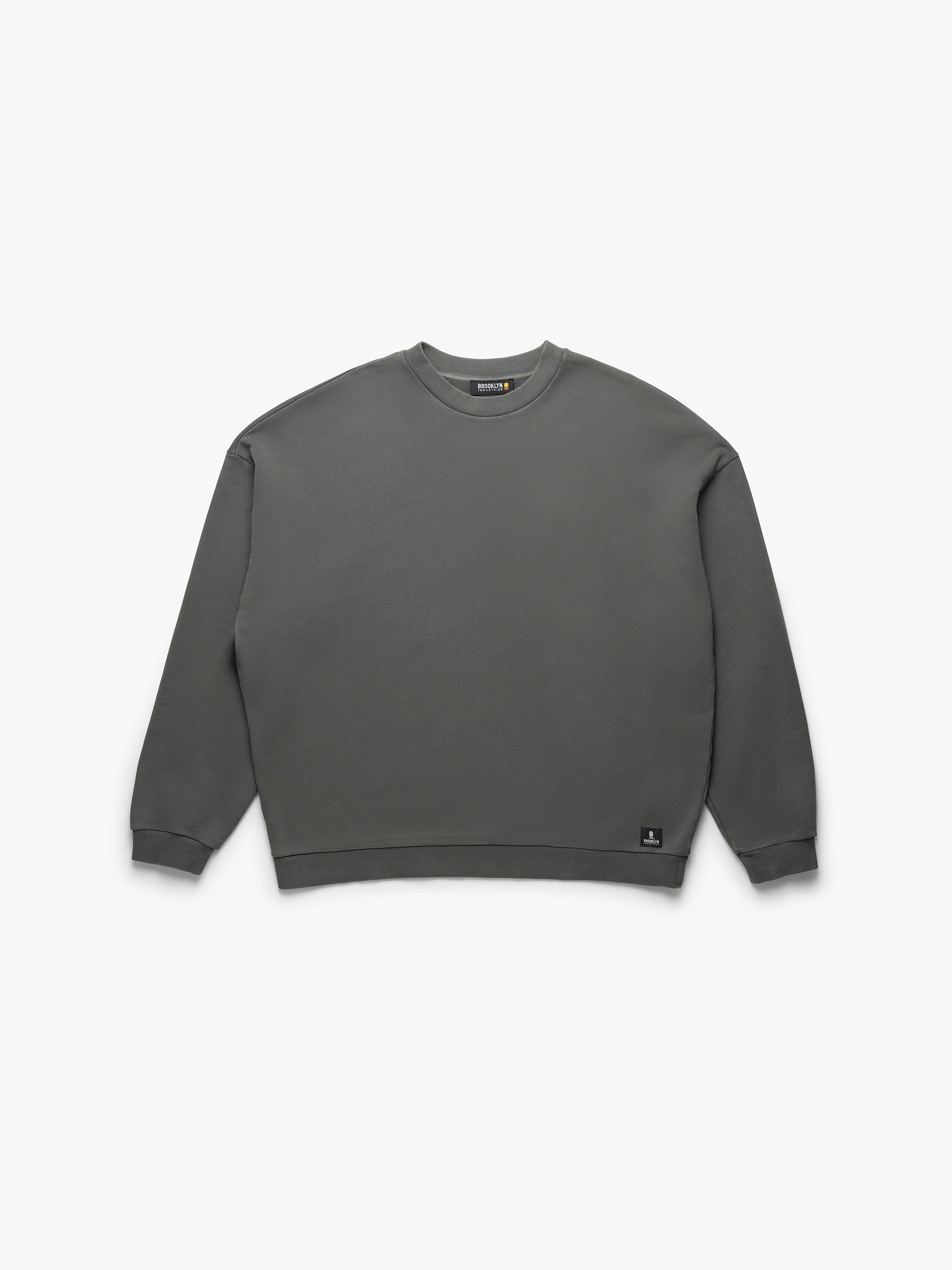 Men's Crew Neck Sweatshirt In Gunmetal - BROOKLYN INDUSTRIES