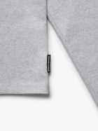 Women's Cropped Henley T-Shirt in Light Grey Melange - BROOKLYN INDUSTRIES