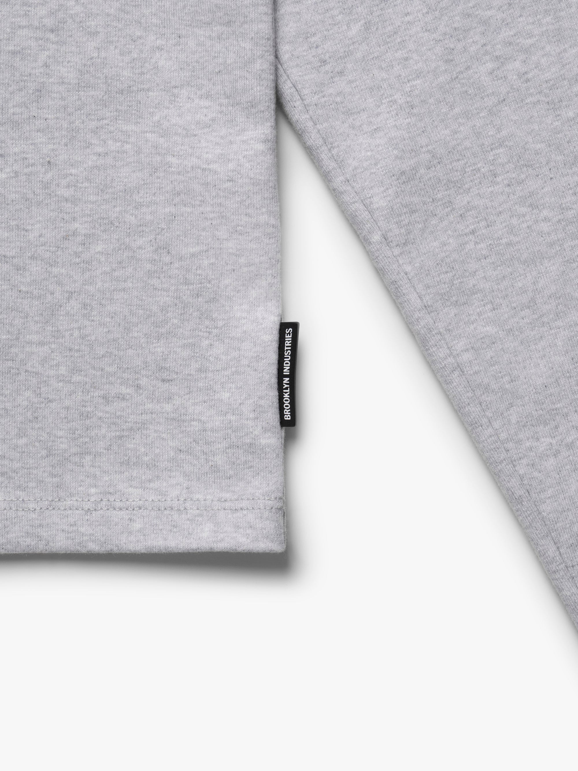 Women's Cropped Henley T-Shirt in Light Grey Melange - BROOKLYN INDUSTRIES