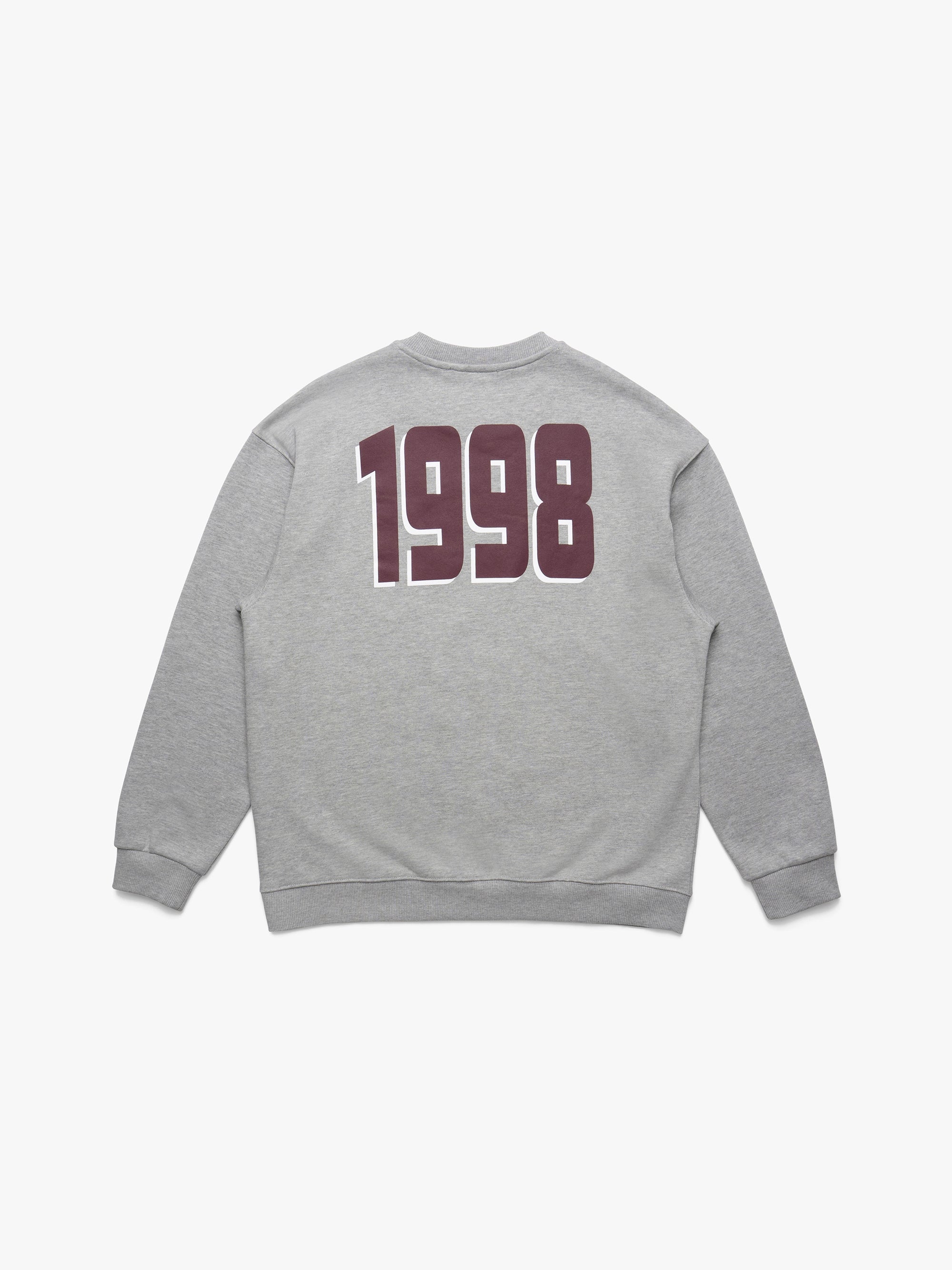 Men's 1998 Sweatshirt in Mid Grey Melange - BROOKLYN INDUSTRIES