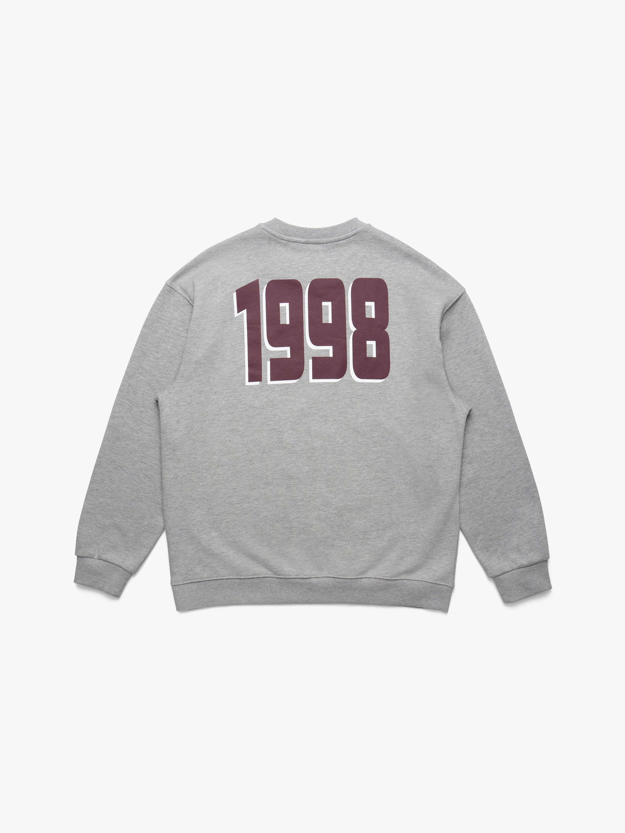 Men's 1998 Sweatshirt in Mid Grey Melange - BROOKLYN INDUSTRIES