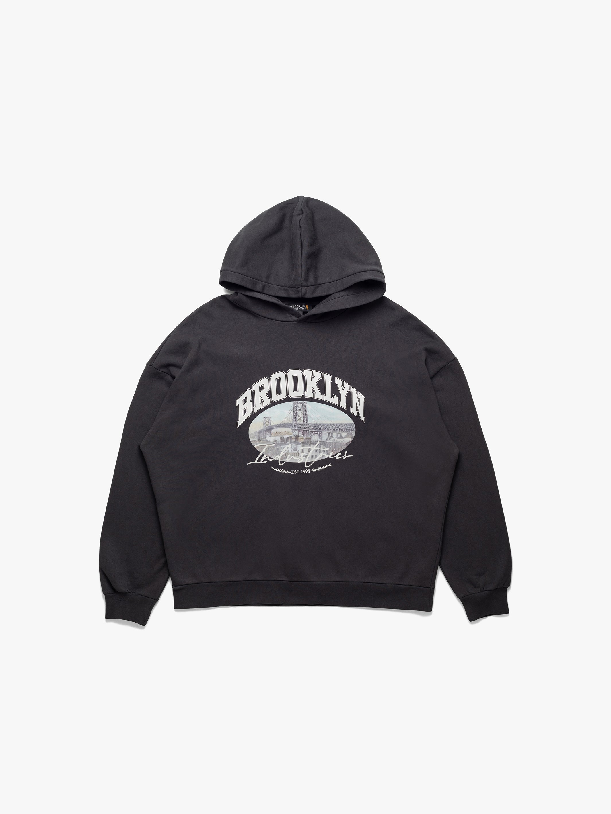 Men's Brooklyn Vintage Hooded Sweatshirt In Black - BROOKLYN INDUSTRIES