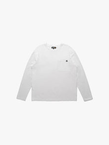 Men's Long Sleeve Pocket T-Shirt In White - BROOKLYN INDUSTRIES