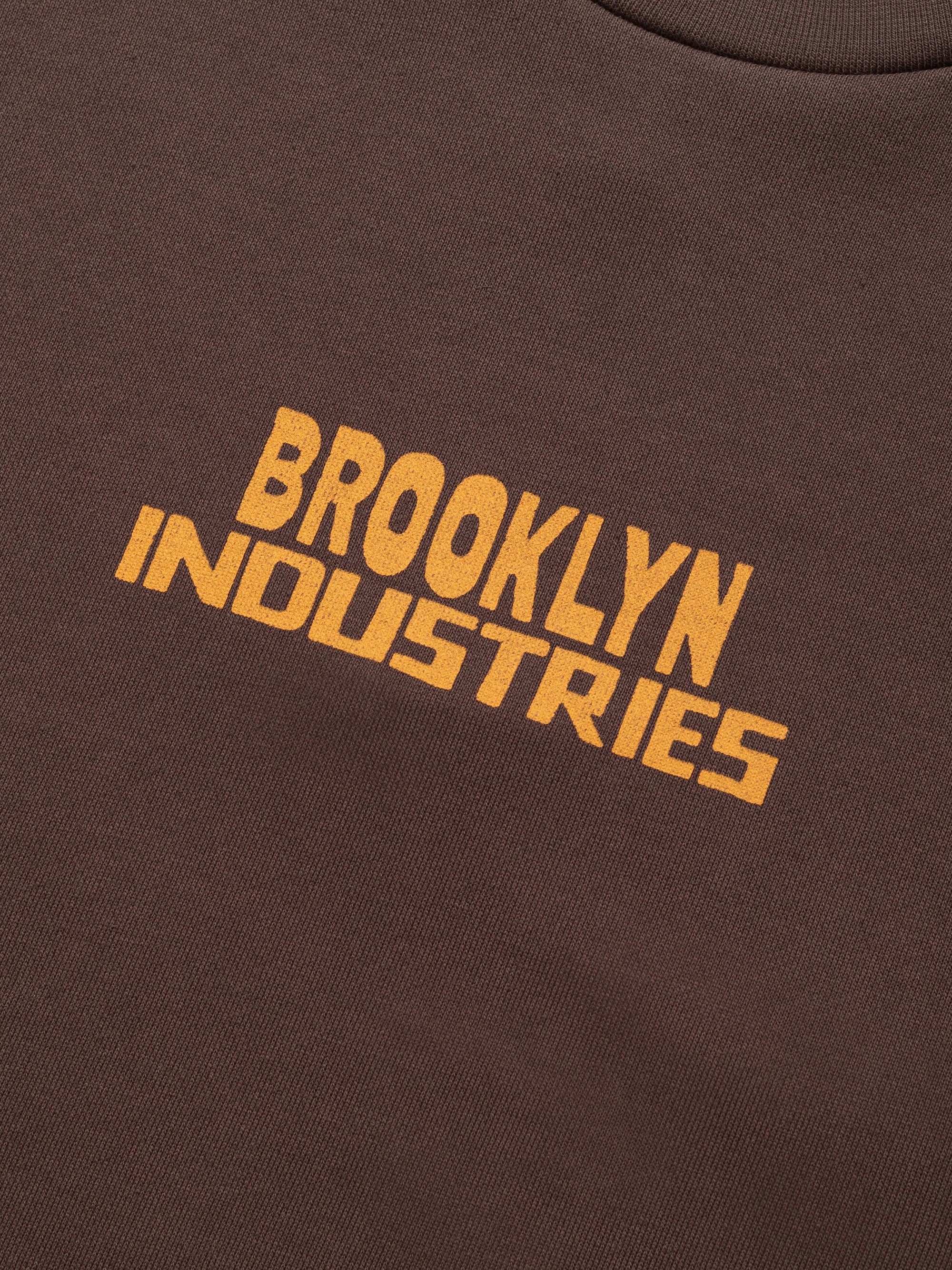 Men's Brooklyn Vintage Crew Neck Sweatshirt In Coffee Bean - BROOKLYN INDUSTRIES