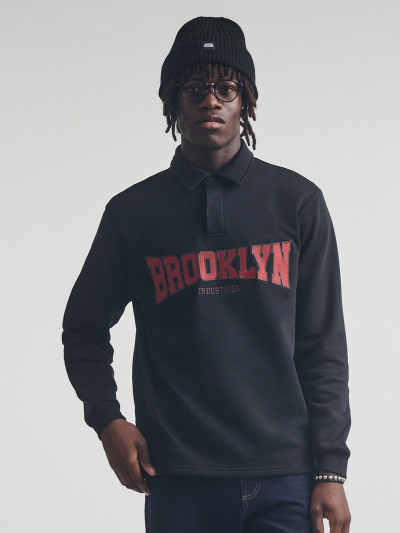 Men's Brooklyn Polo Sweatshirt in Black