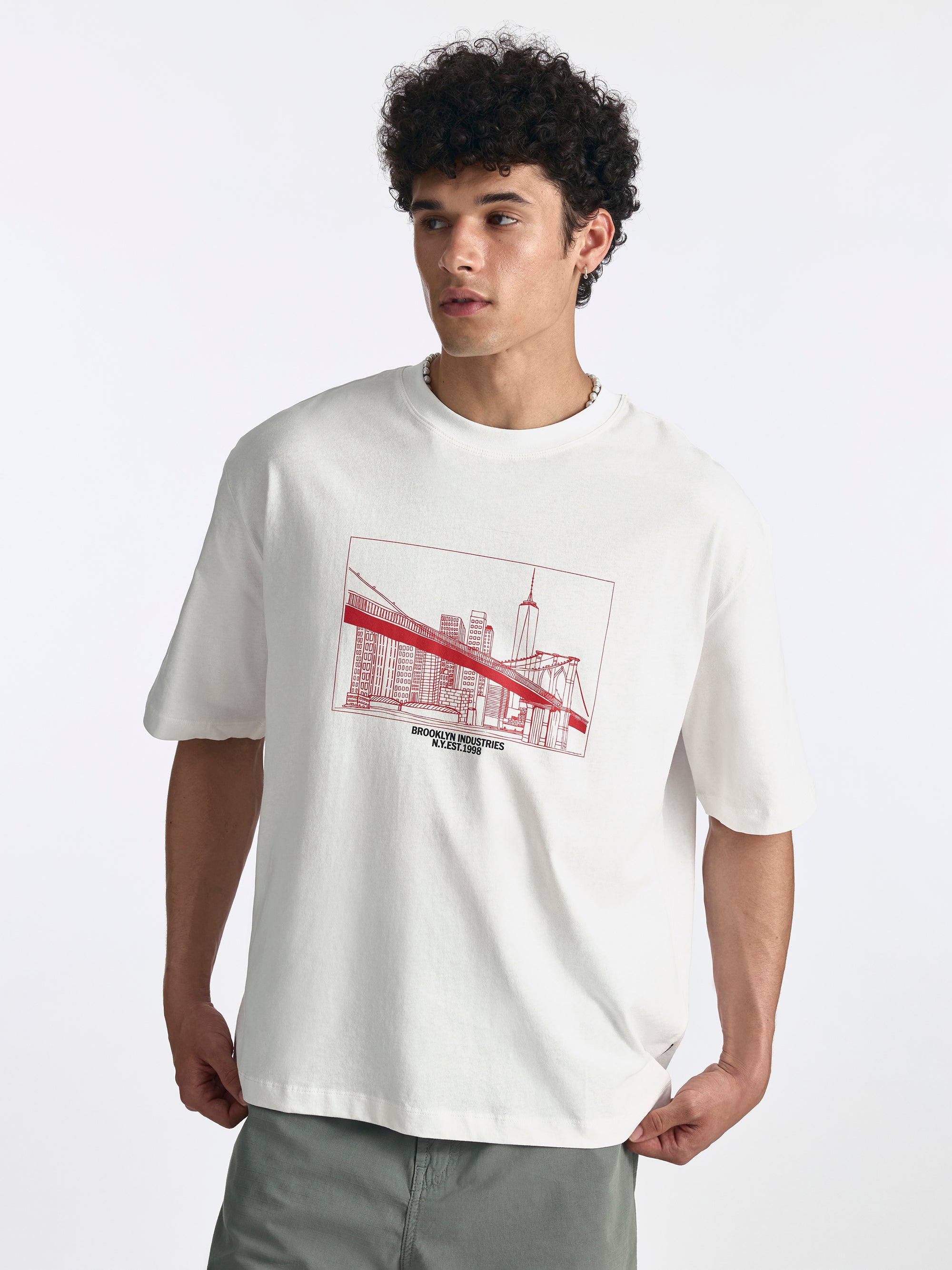 Men's Brooklyn Bridge T-Shirt in White - BROOKLYN INDUSTRIES