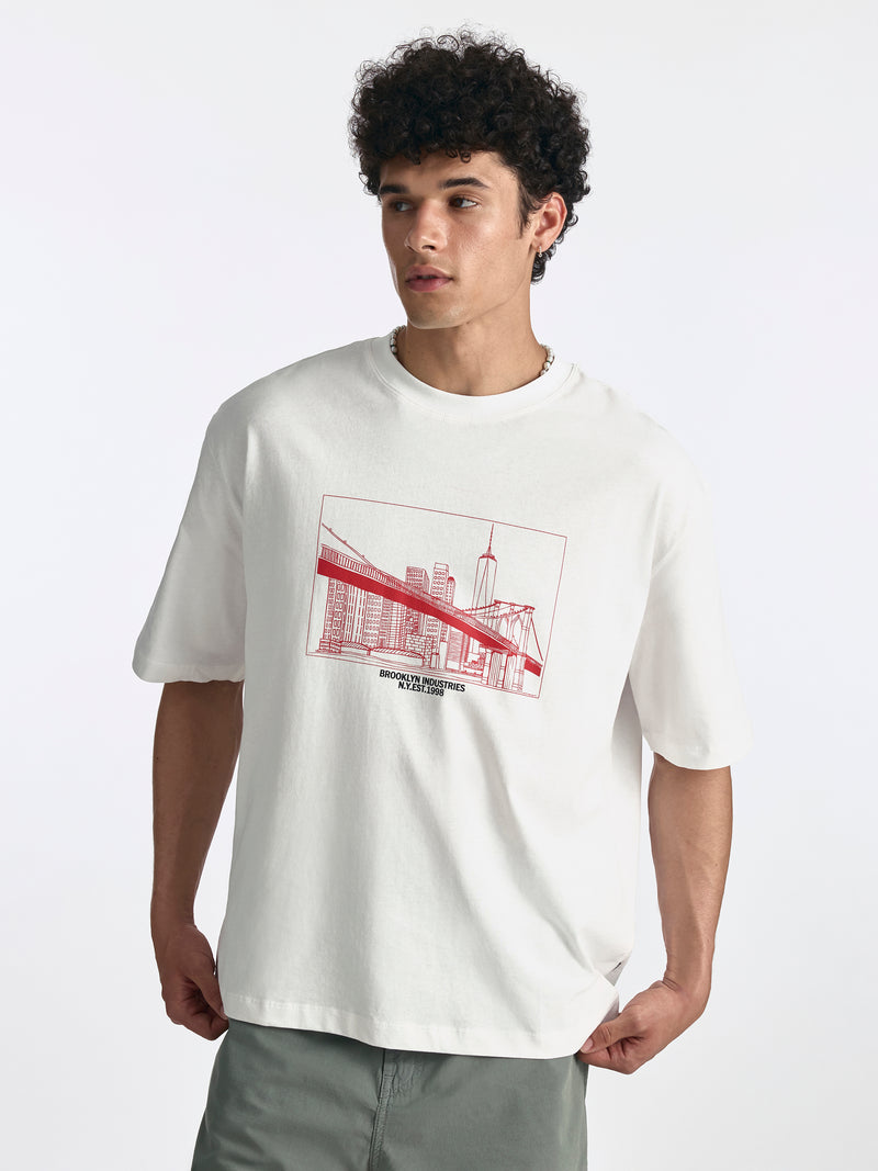 Men's Brooklyn Bridge T-Shirt in White - BROOKLYN INDUSTRIES