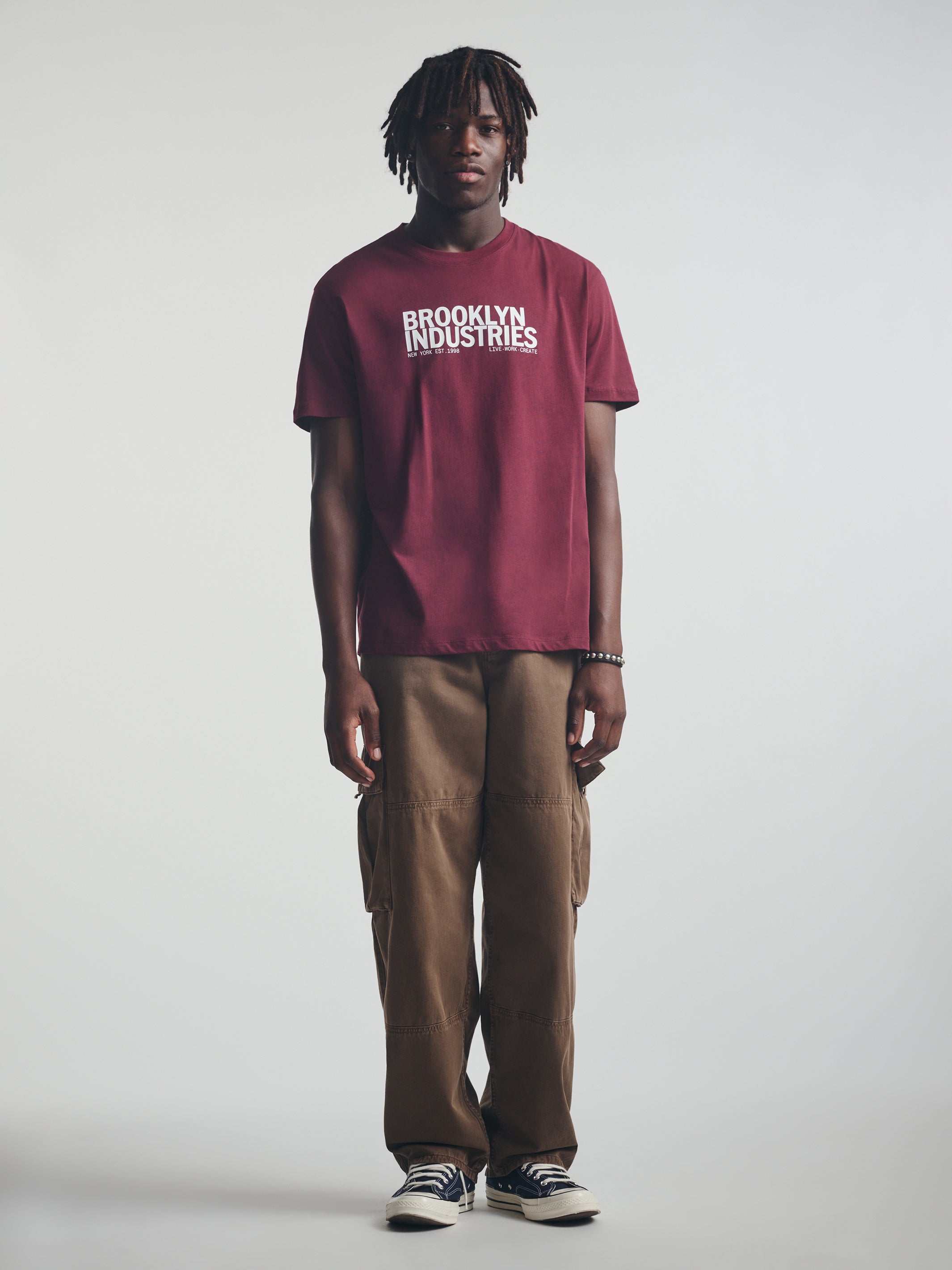 Men's Brooklyn Live Work Create T-Shirt in Windsor Wine