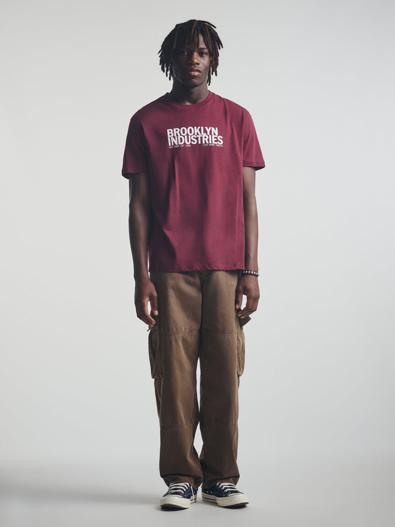 Men's Brooklyn Live Work Create T-Shirt in Windsor Wine