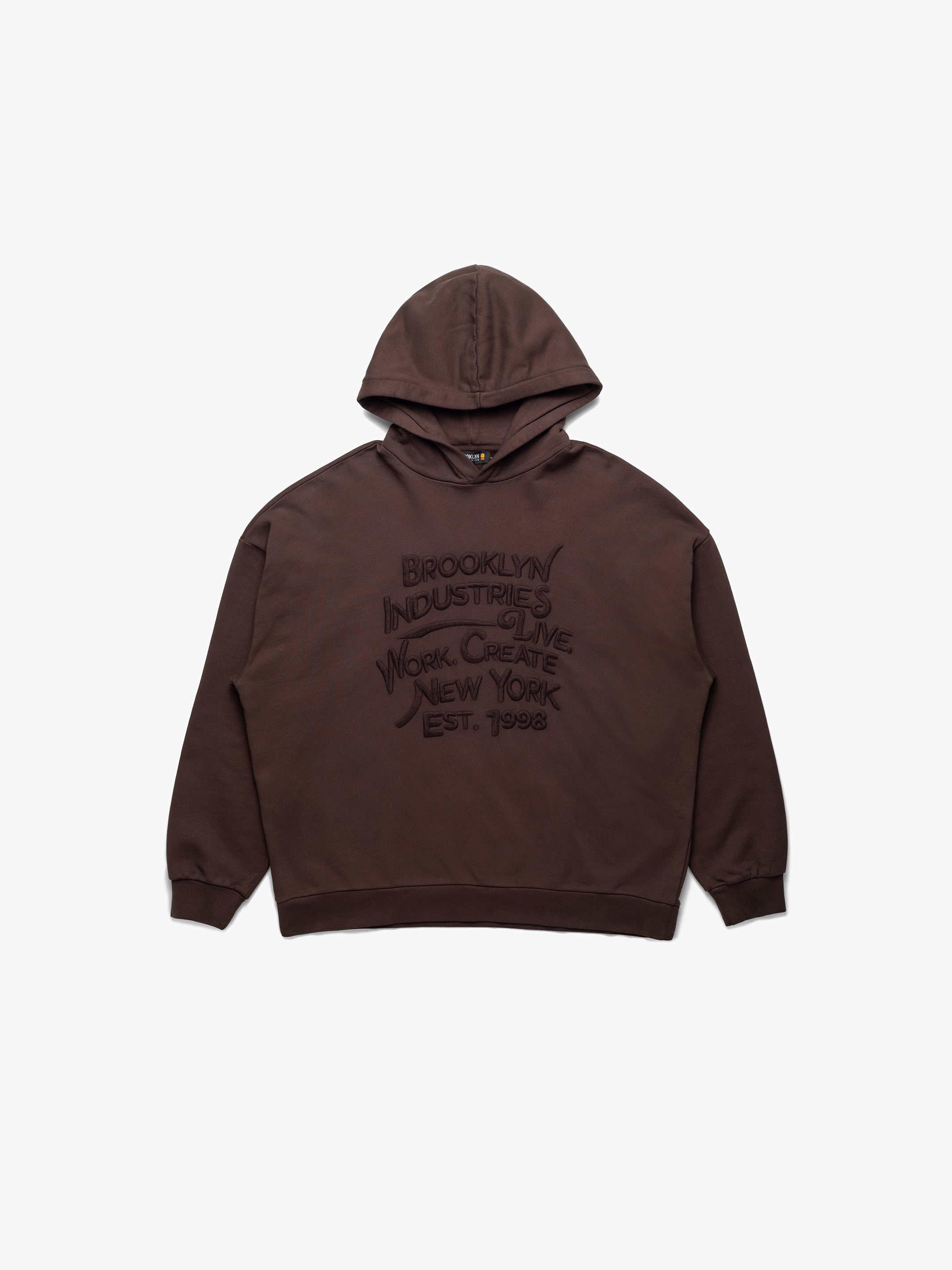 Men's Brooklyn Vintage Hooded Sweatshirt In Coffee Bean - BROOKLYN INDUSTRIES