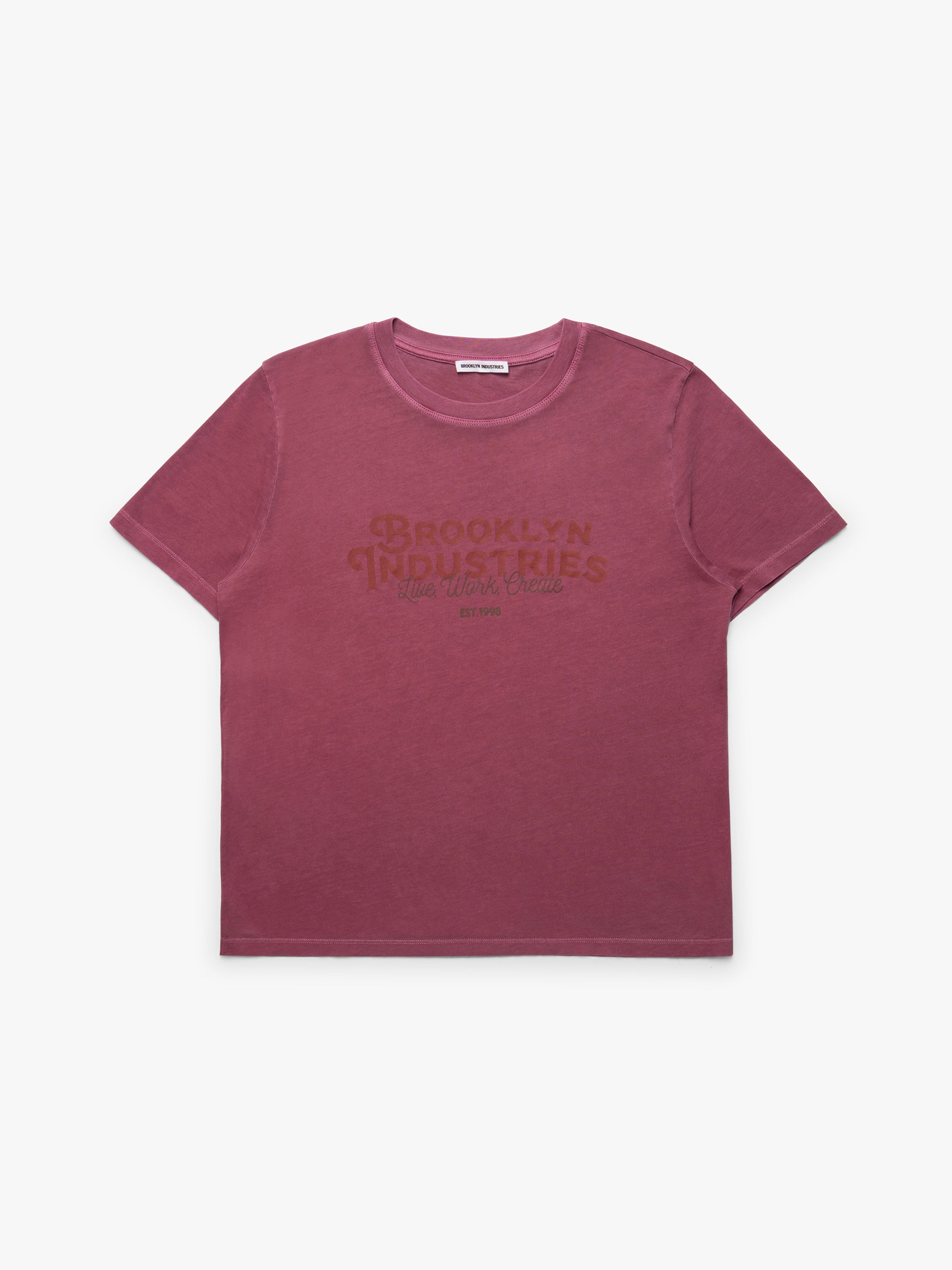 Women's Brooklyn Live Work Create T-Shirt in Biking Red - BROOKLYN INDUSTRIES