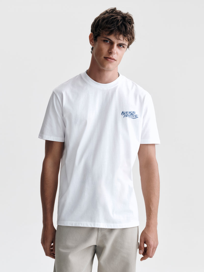 Men's Logo T-Shirt in White - BROOKLYN INDUSTRIES