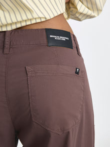 Women's Lorimer Wide Leg Chino Pants in French Roast Colored Papertouch - BROOKLYN INDUSTRIES