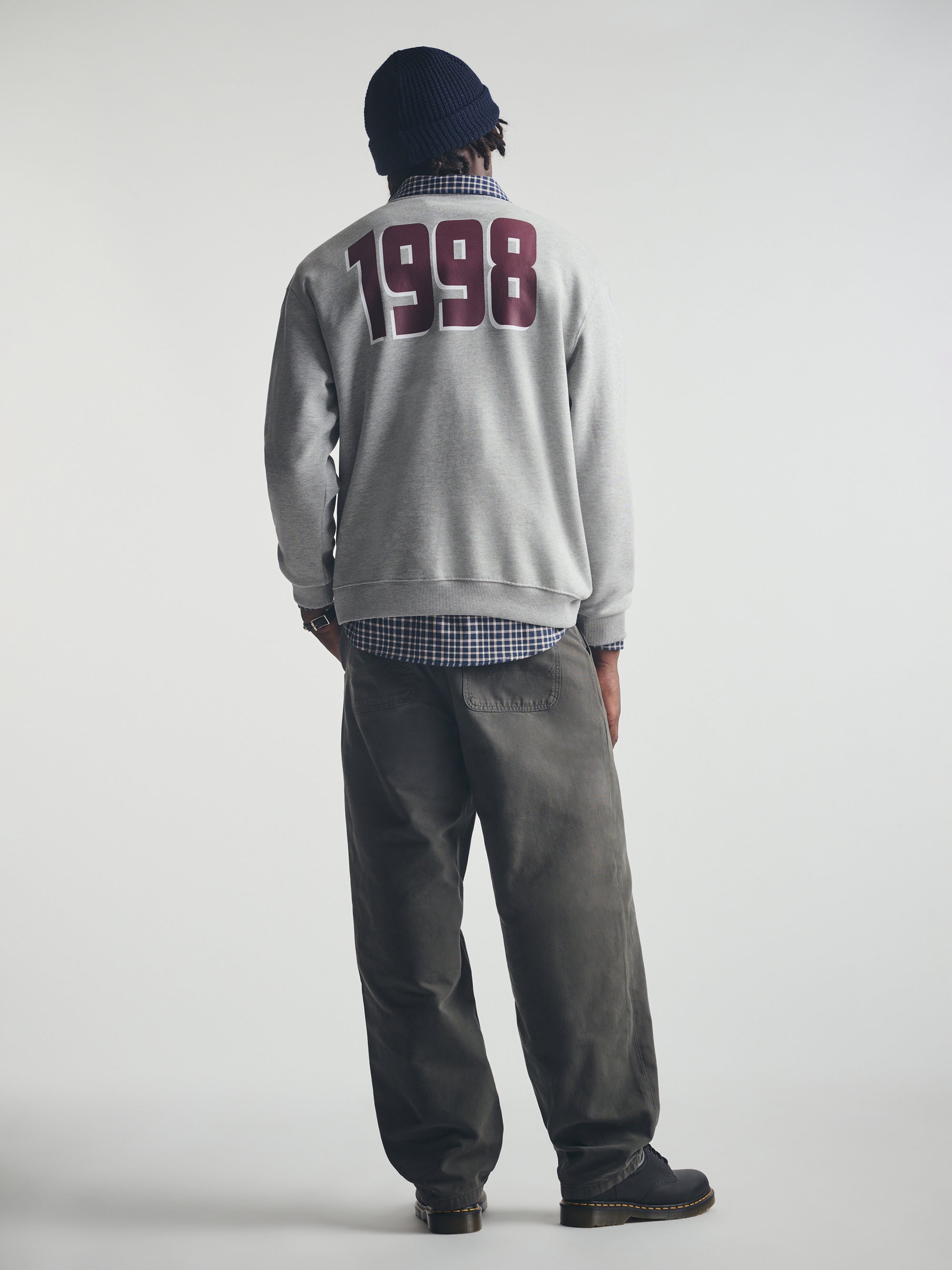 Men's 1998 Sweatshirt in Mid Grey Melange - BROOKLYN INDUSTRIES