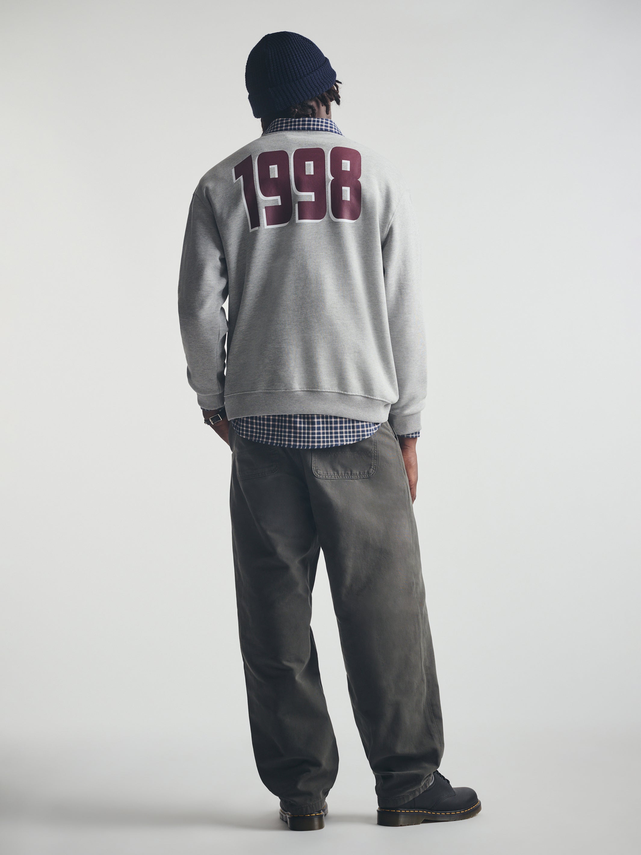 Men's 1998 Sweatshirt in Mid Grey Melange - BROOKLYN INDUSTRIES