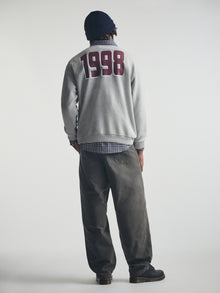 Men's 1998 Sweatshirt in Mid Grey Melange - BROOKLYN INDUSTRIES