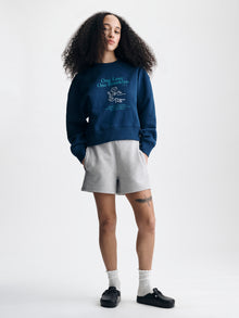 Women's One Love One Brooklyn Sweatshirt in Navy Peony - BROOKLYN INDUSTRIES