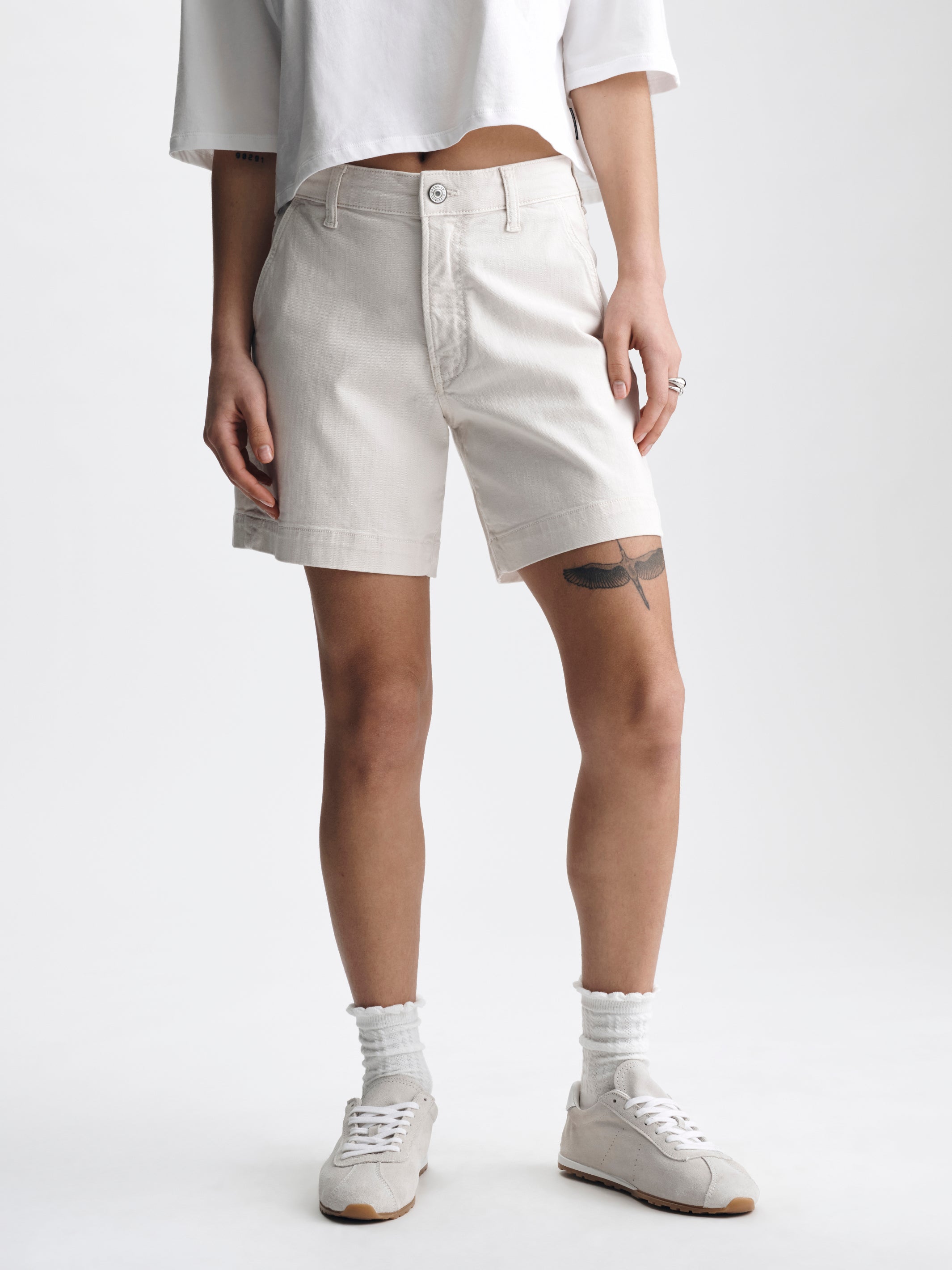 Women's Chino Shorts in Cream Colored Twill - BROOKLYN INDUSTRIES