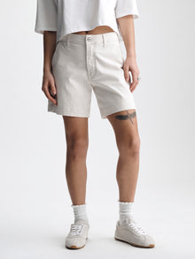 Women's Chino Shorts in Cream Colored Twill - BROOKLYN INDUSTRIES