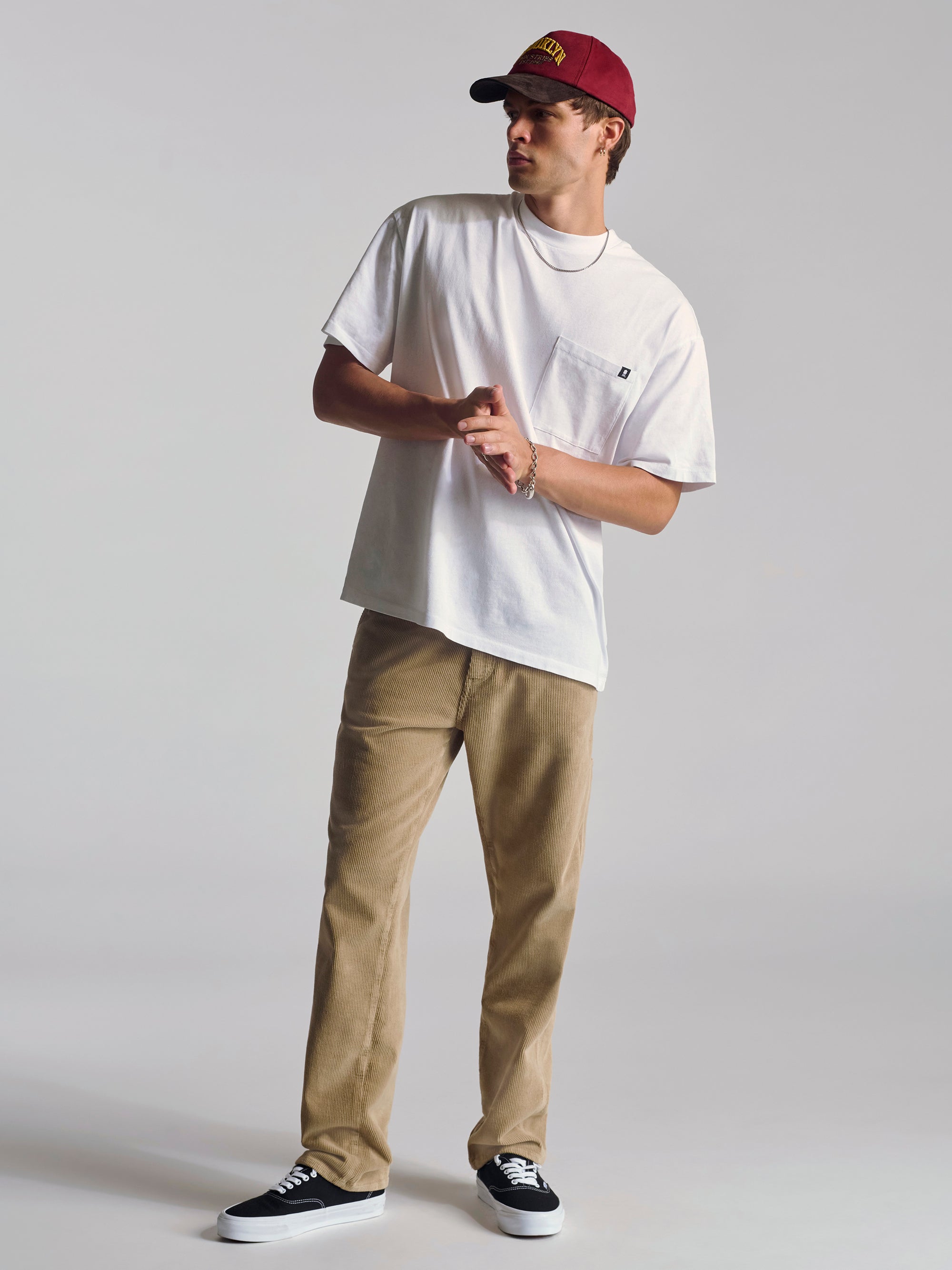 Men's Short Sleeve Pocket T-Shirt In White - BROOKLYN INDUSTRIES