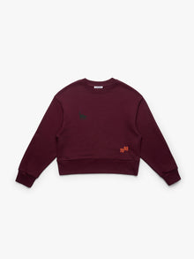 Women's Brooklyn Cat Sweatshirt in Windsor Wine - BROOKLYN INDUSTRIES