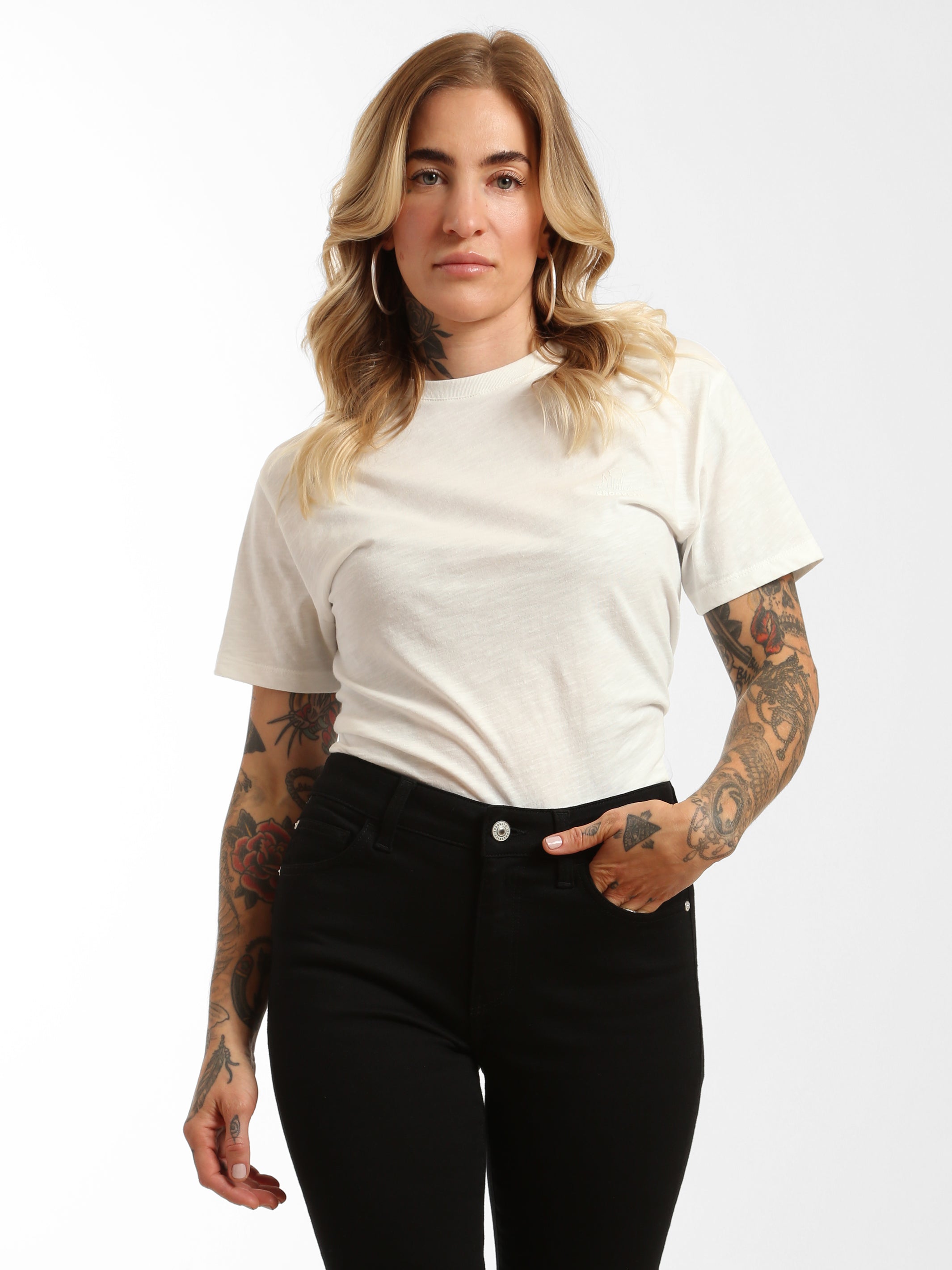 Women's Brooklyn Skyline T-Shirt in Antique White - BROOKLYN INDUSTRIES