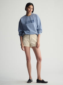 Women's Brooklyn Loose Crew Neck Sweatshirt In Bijou Blue - BROOKLYN INDUSTRIES