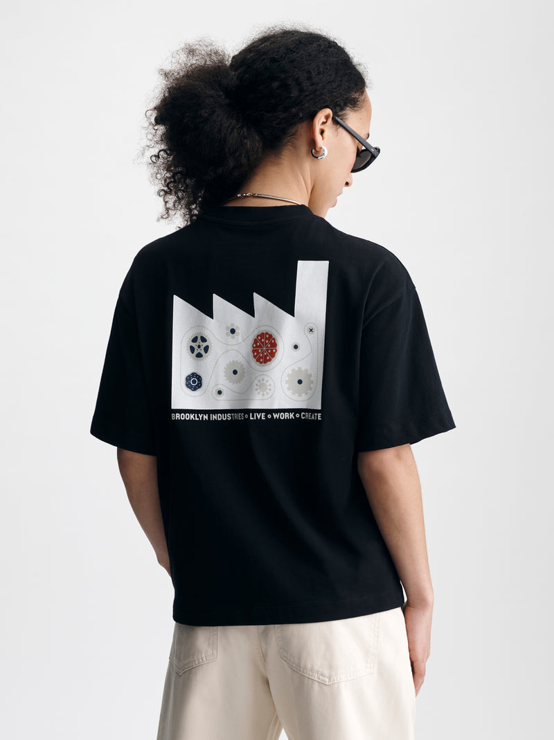 Women's Brooklyn Factory T-Shirt in Black - BROOKLYN INDUSTRIES