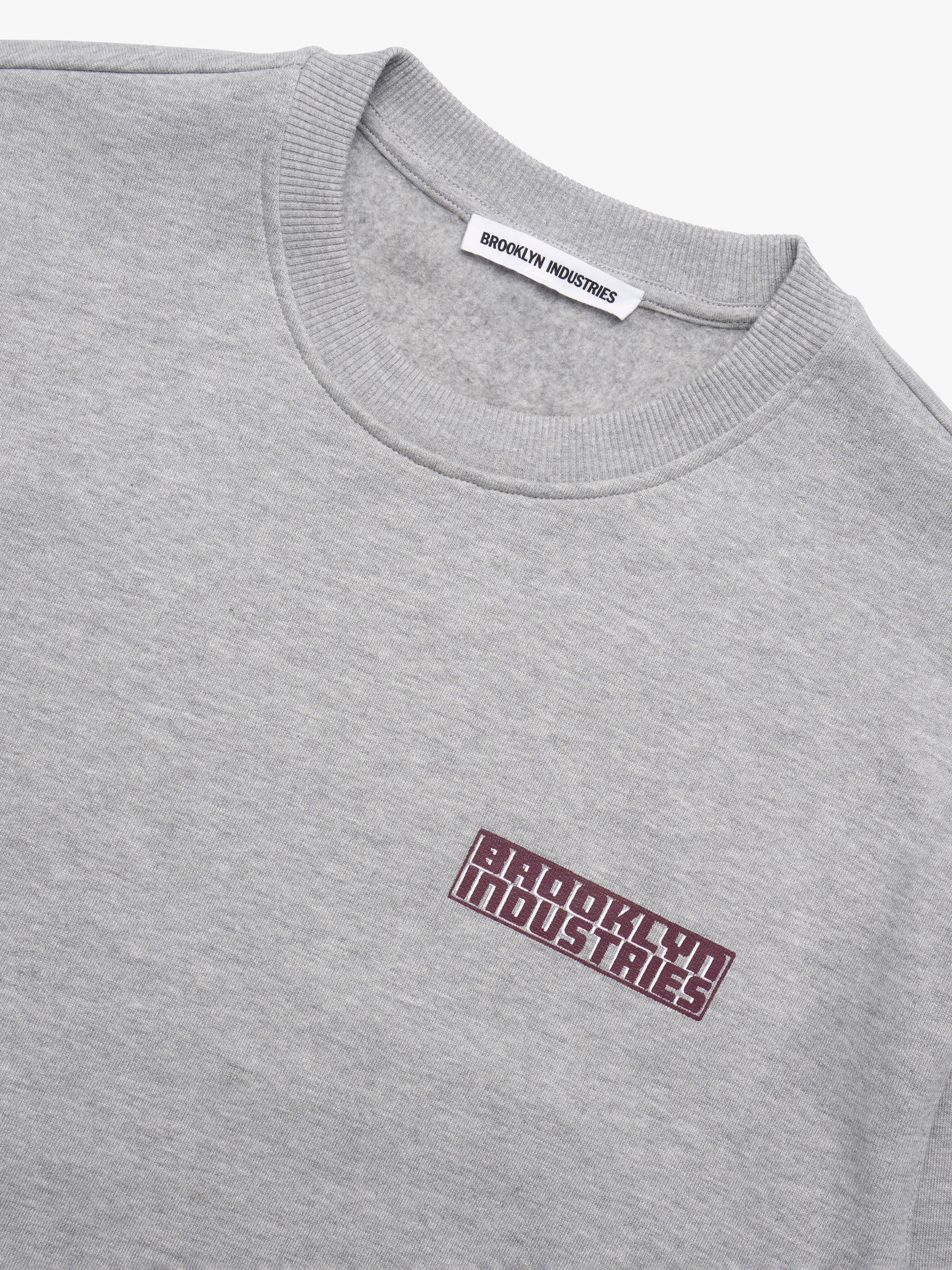 Men's 1998 Sweatshirt in Mid Grey Melange - BROOKLYN INDUSTRIES