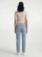 Women's Ribbed Henley T-Shirt in Sandshell - BROOKLYN INDUSTRIES