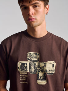 Men's City Printed T-Shirt In Coffee Bean - BROOKLYN INDUSTRIES