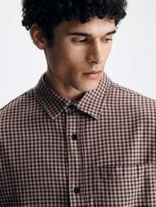 Men's Long Sleeve Plaid Shirt in Black Check - BROOKLYN INDUSTRIES