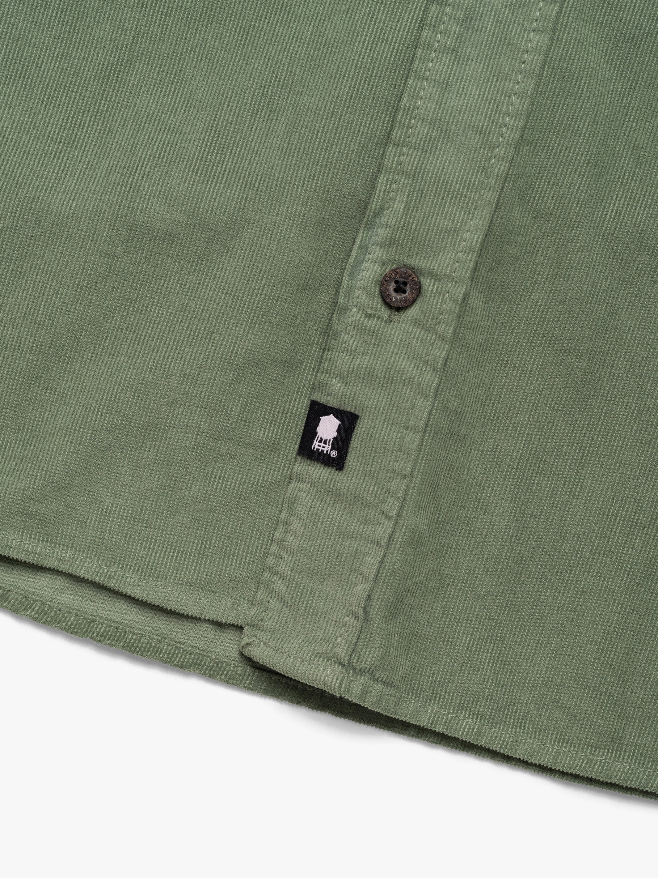 Men's Long Sleeve Corduroy Shirt In Agave Green - BROOKLYN INDUSTRIES