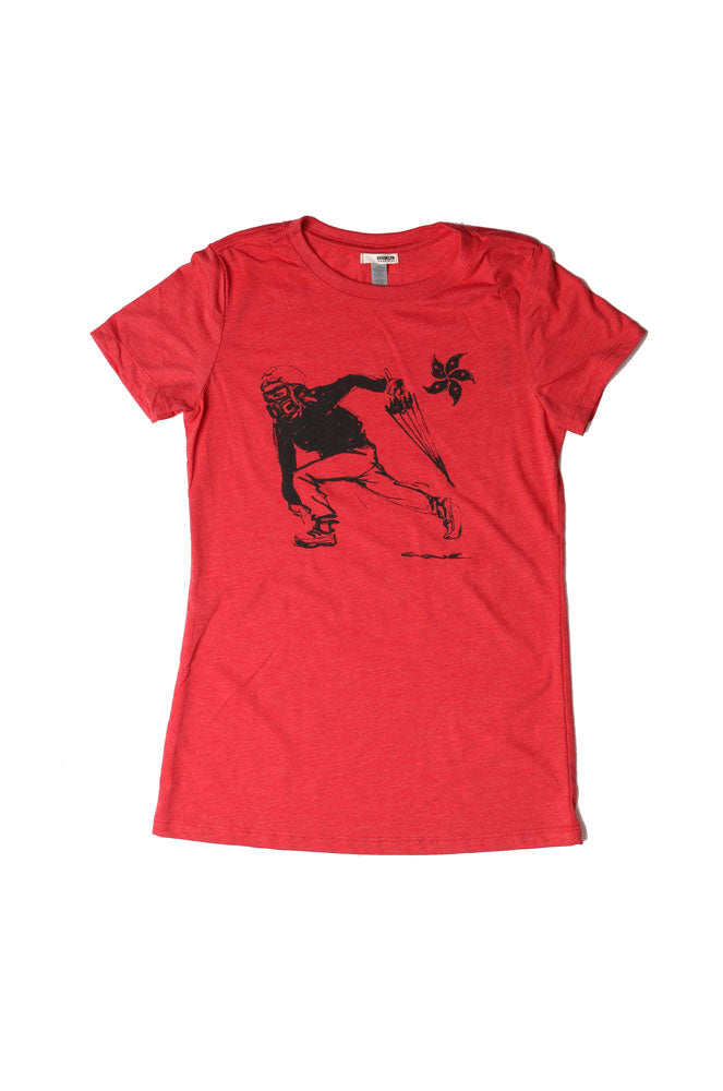 Women's Hong Kong Protest T-Shirt In Heather White - BROOKLYN INDUSTRIES