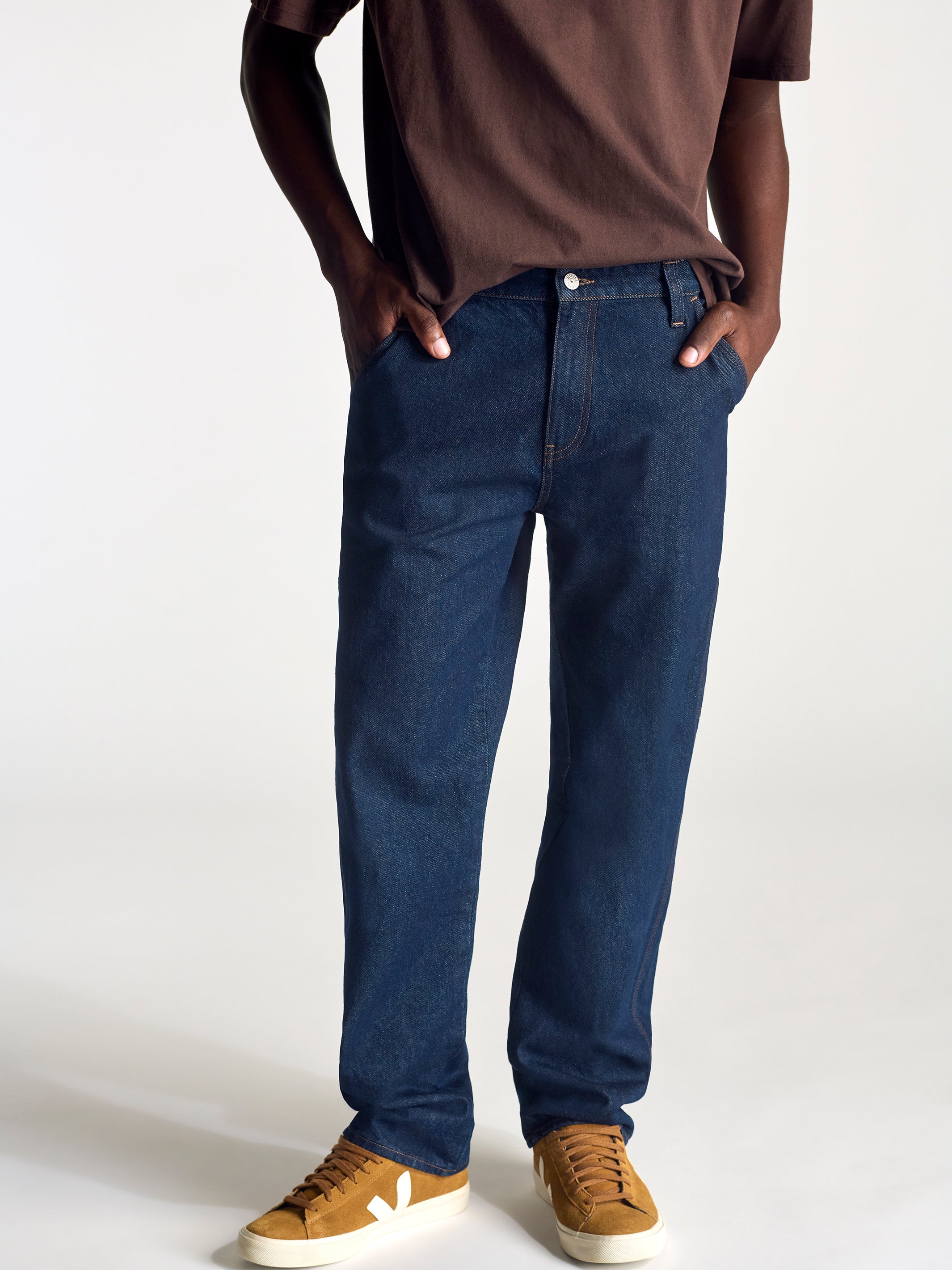 Men's Central Loose Carpenter Pants in Rinse Denim - BROOKLYN INDUSTRIES