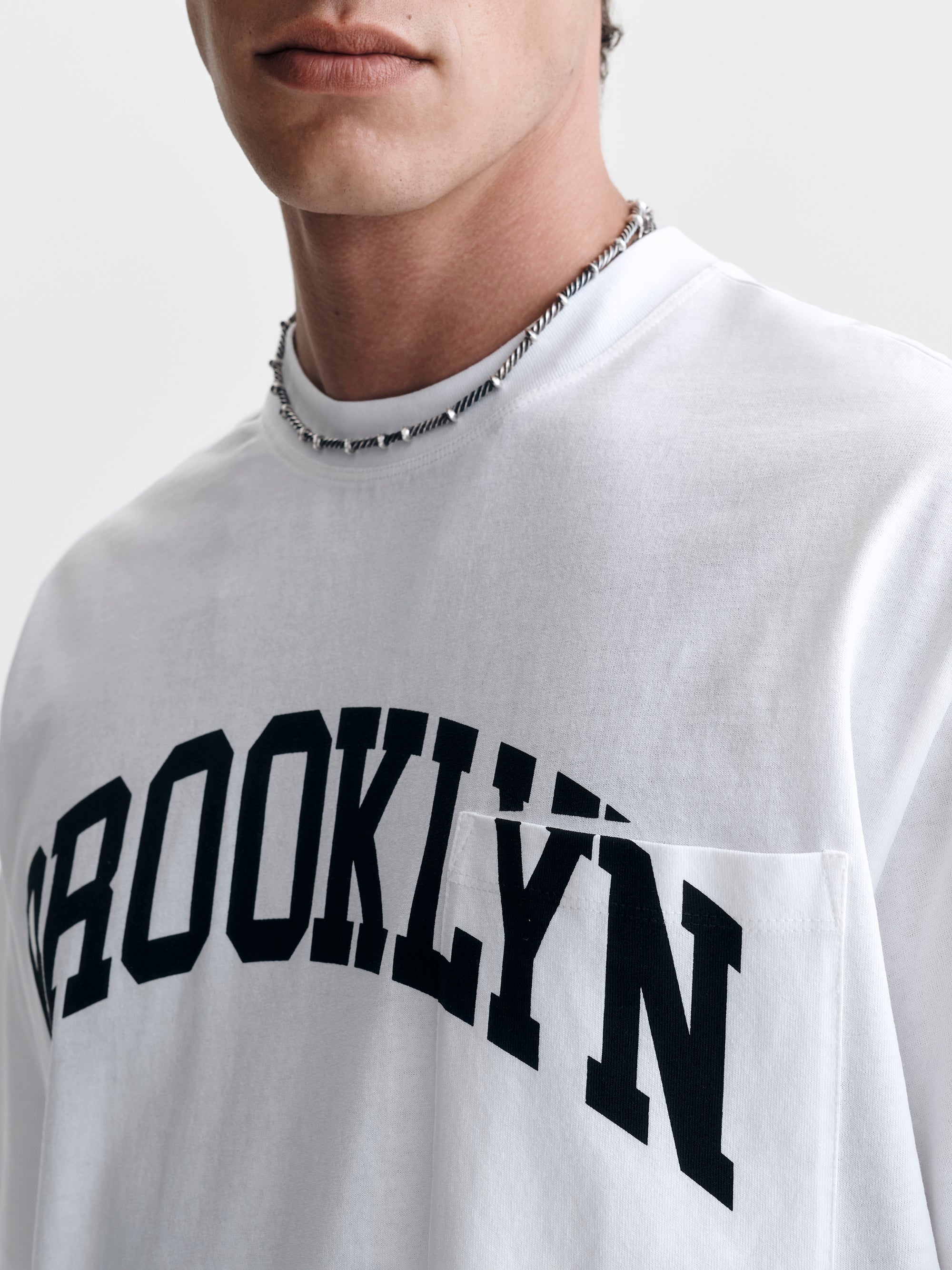 Men's Brooklyn Pocket T-Shirt in White - BROOKLYN INDUSTRIES