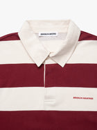 Men's Brooklyn Long Sleeve Striped Rugby T-Shirt in Biking Red Striped