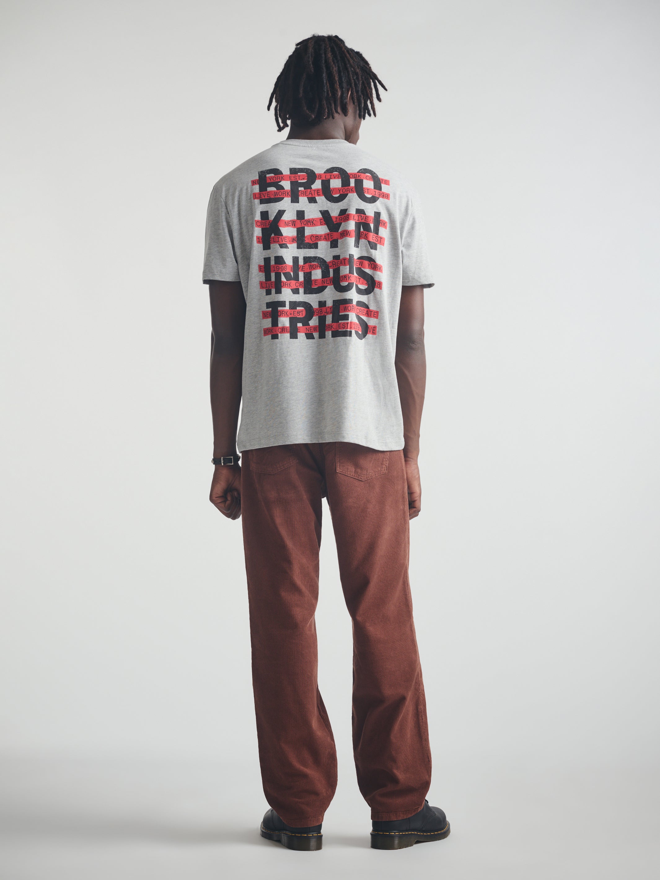 Men's Live Work Create T-Shirt in Mid Grey Melange