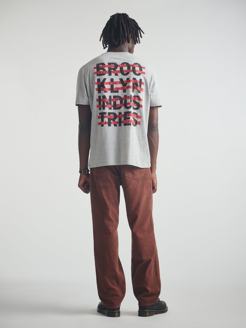 Men's Live Work Create T-Shirt in Mid Grey Melange - BROOKLYN INDUSTRIES