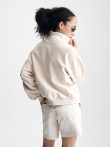 Women's Brooklyn Half Zip Sweatshirt in Sandshell - BROOKLYN INDUSTRIES