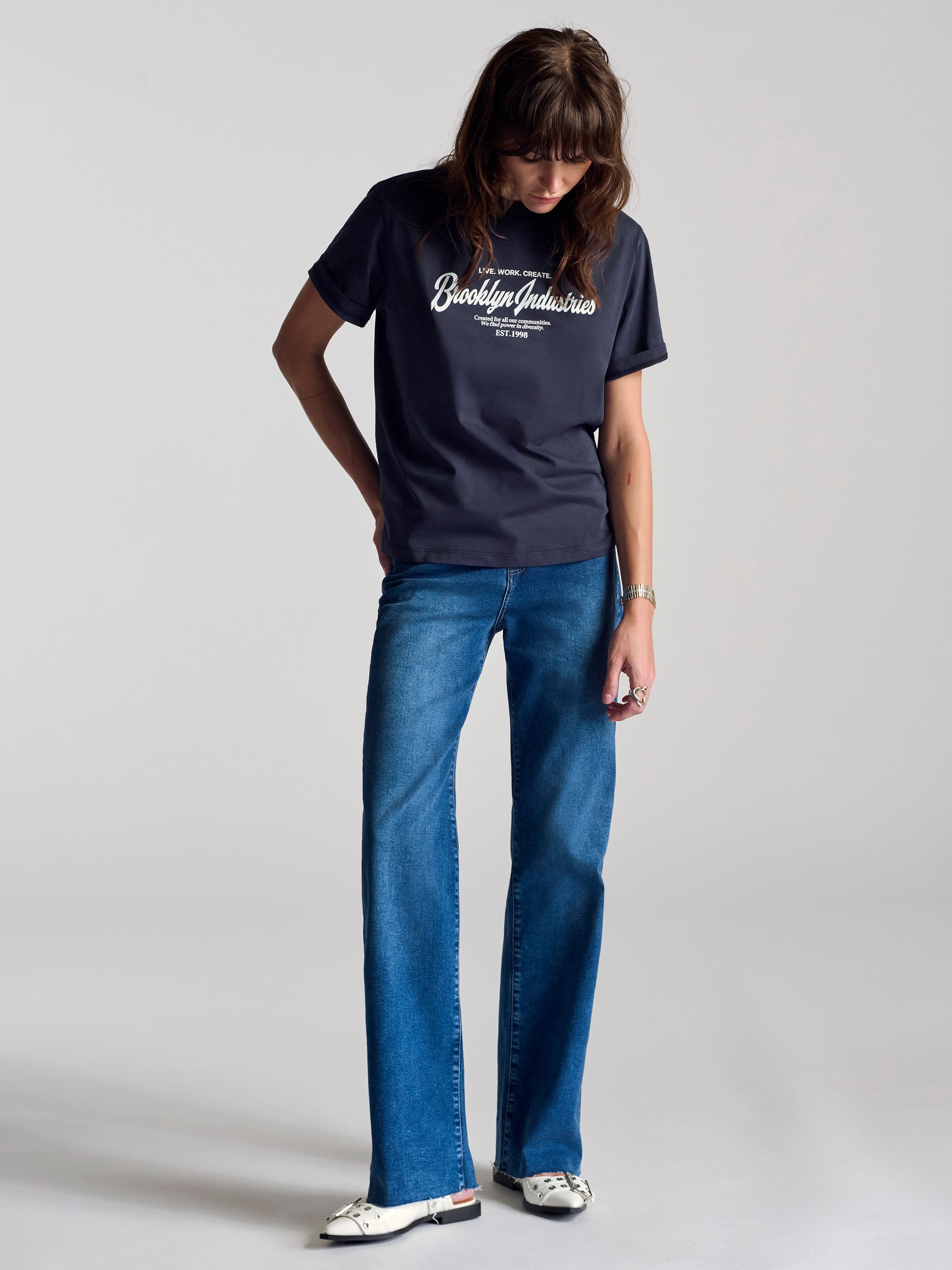 Women's Brooklyn 1998 T-Shirt In Navy - BROOKLYN INDUSTRIES