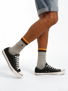 Men's Water Tower Logo Socks in Grey - BROOKLYN INDUSTRIES
