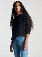 Women's Hoyt Crew Neck Sweatshirt In Black - BROOKLYN INDUSTRIES