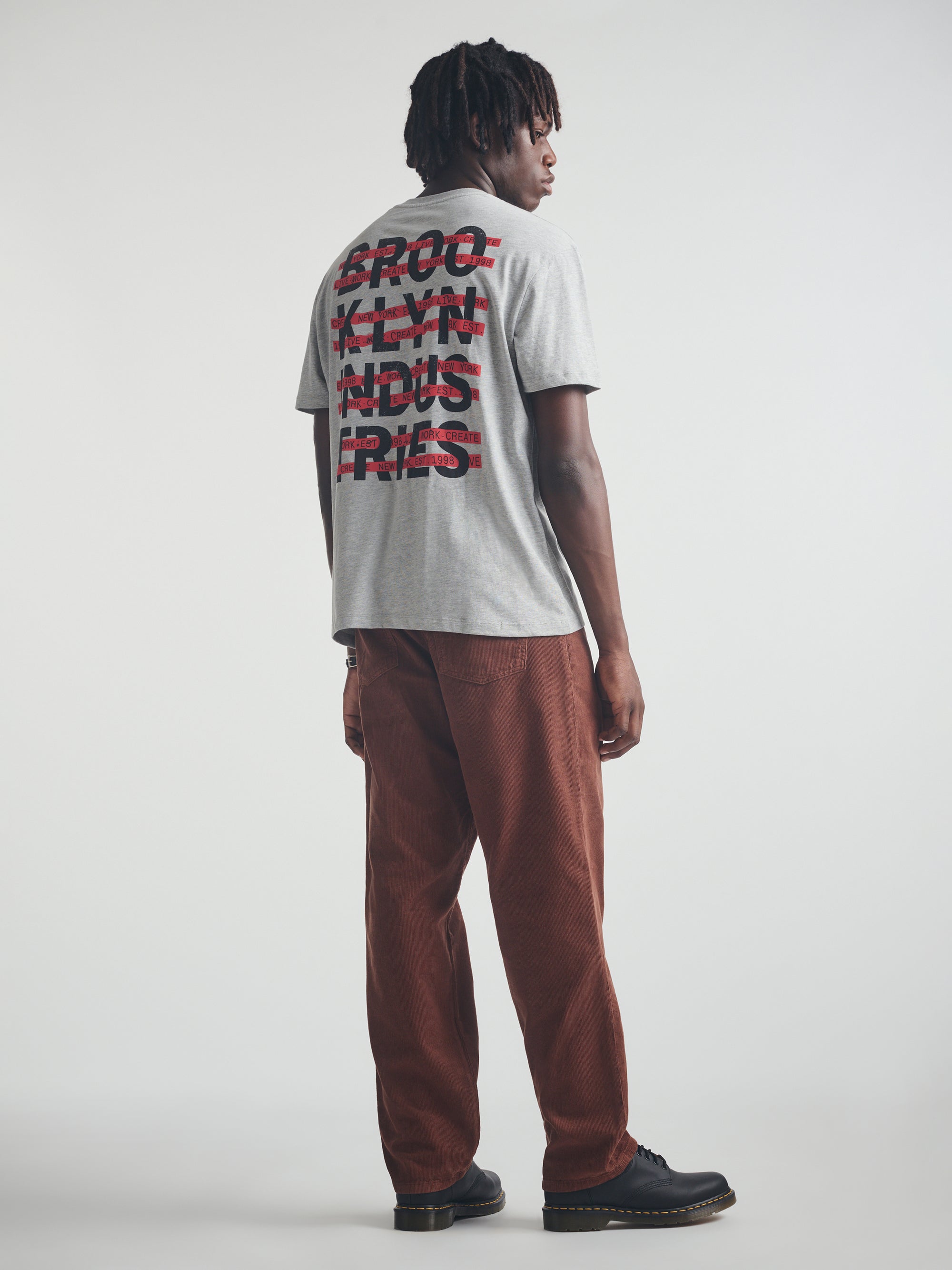 Men's Live Work Create T-Shirt in Mid Grey Melange