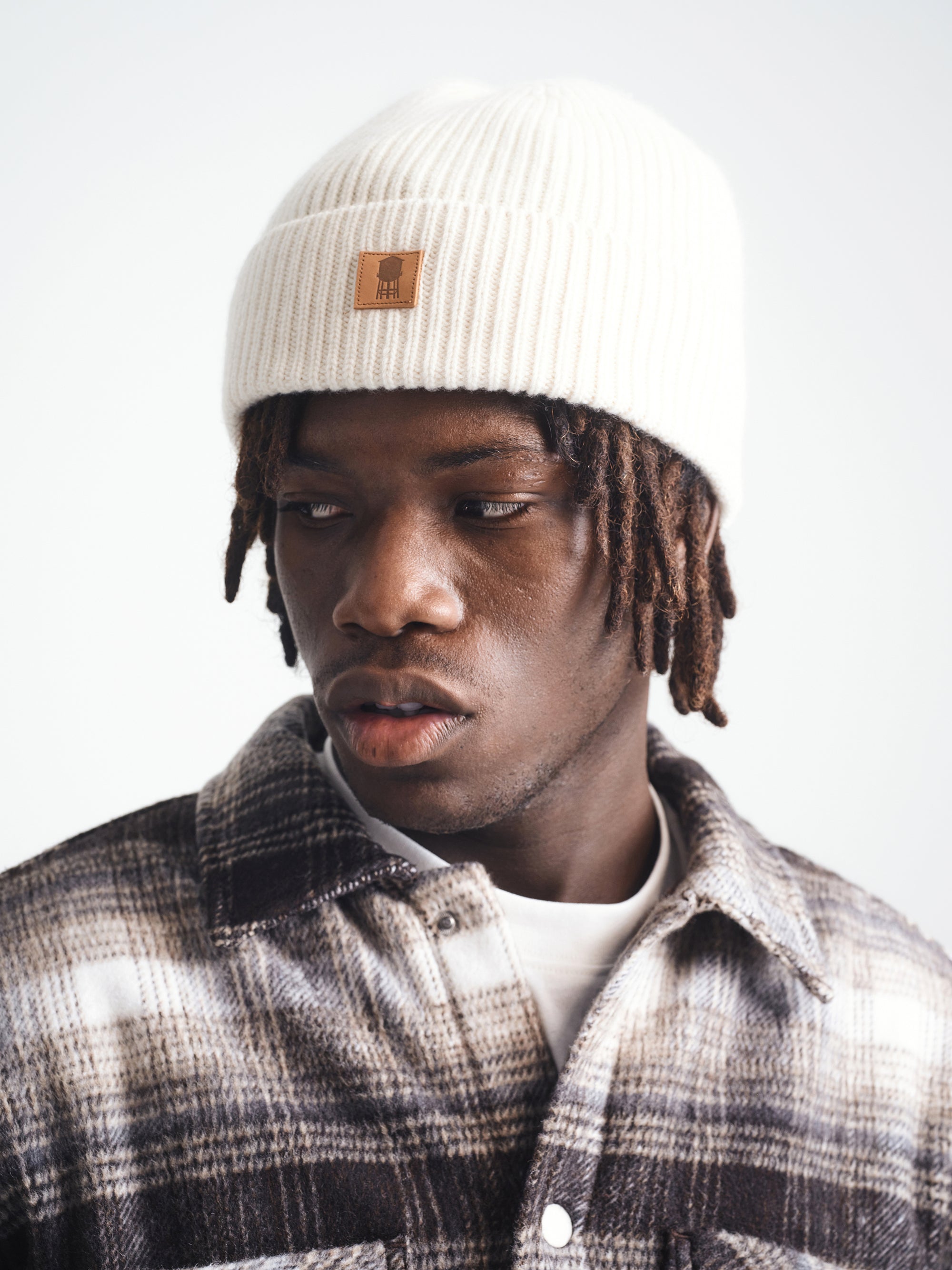 Water Tower Beanie in Ecru