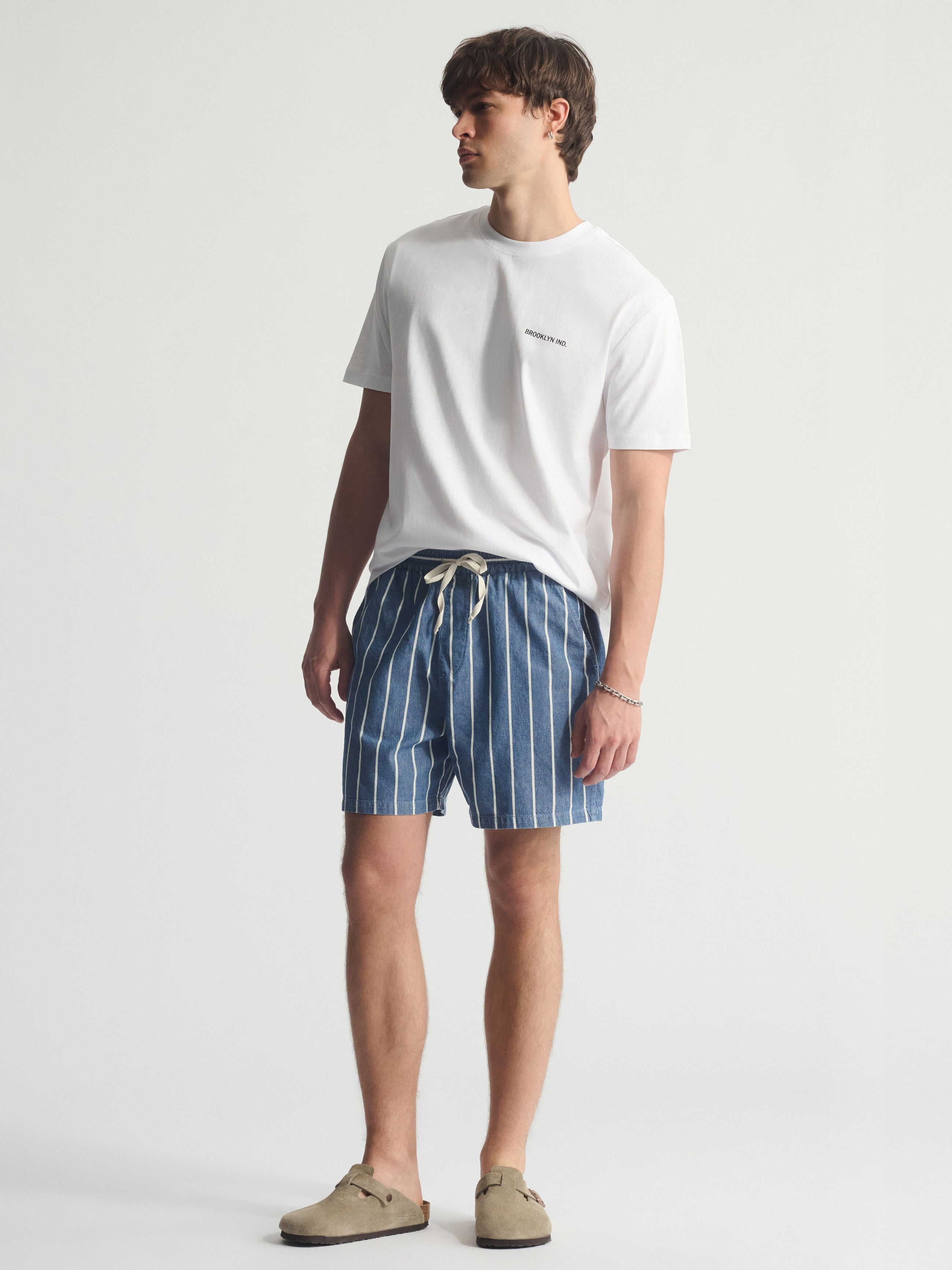 Men's Brooklyn Striped Shorts In Blue Striped - BROOKLYN INDUSTRIES