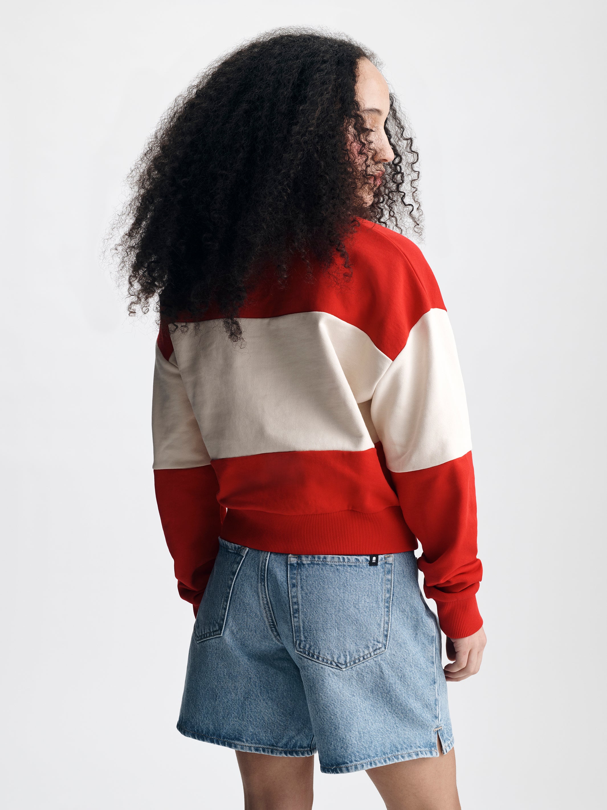 Women's Logo Rugby Polo Sweatshirt in Goji Berry - BROOKLYN INDUSTRIES