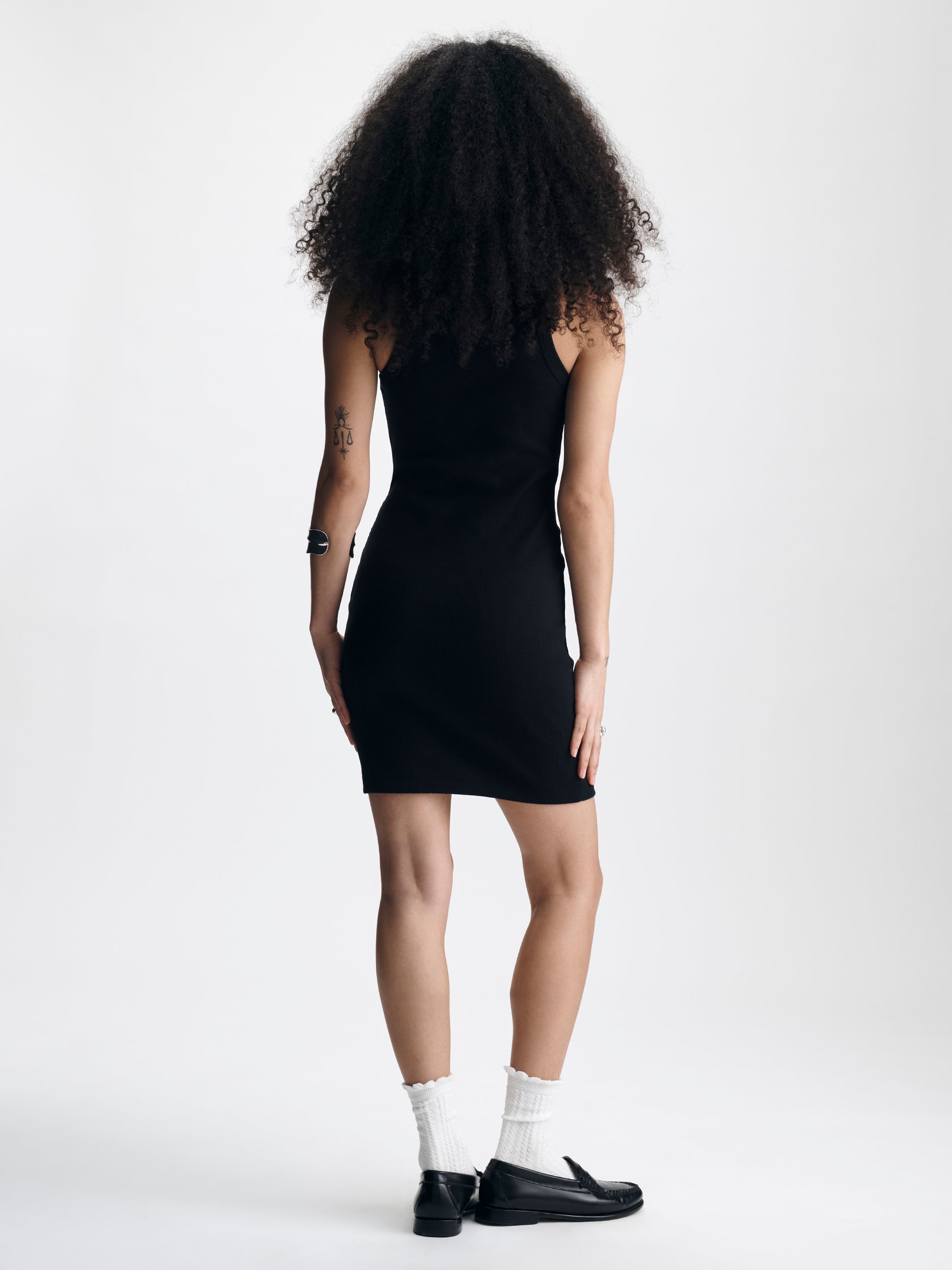 Women's Ribbed Tank Mini Dress in Black - BROOKLYN INDUSTRIES